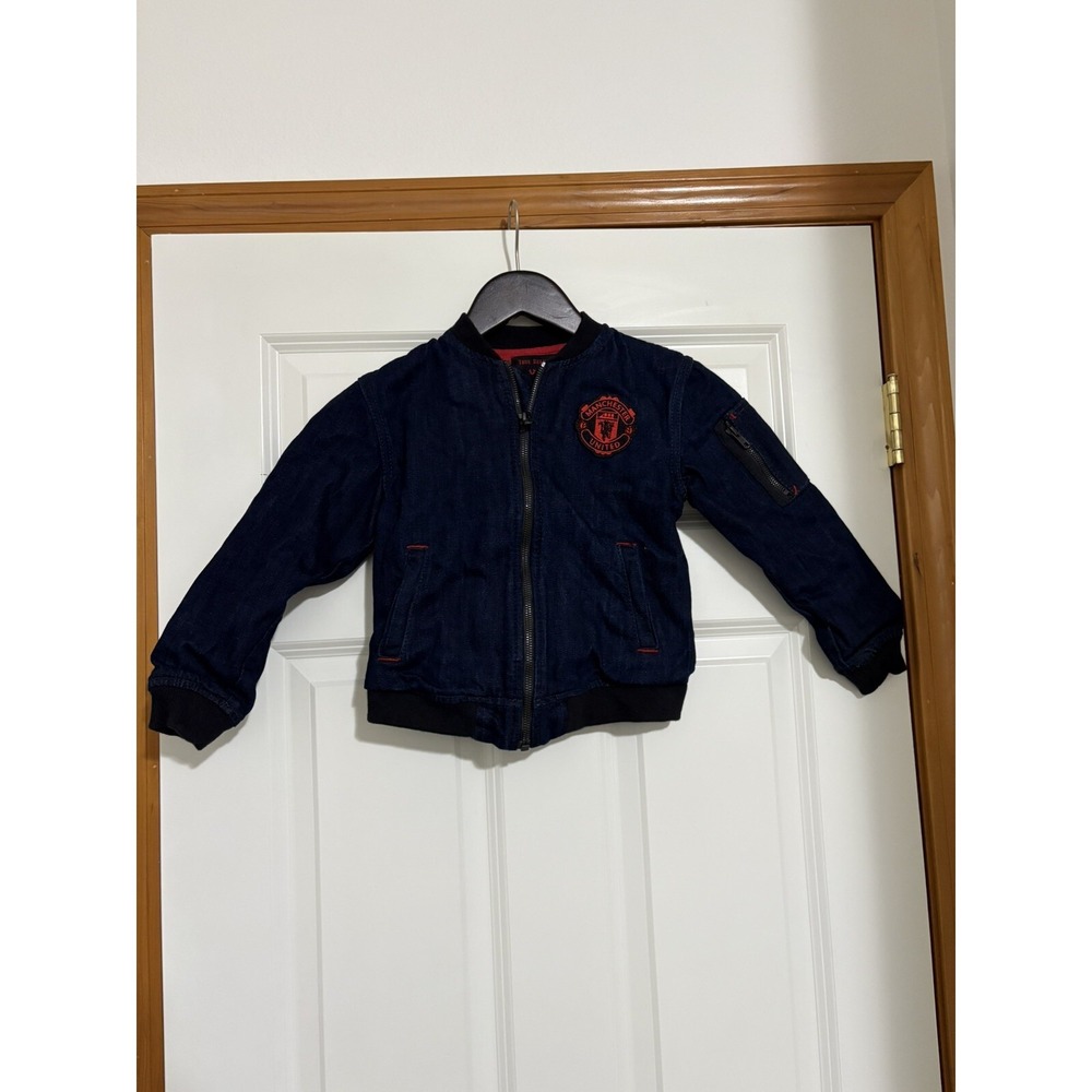 TRUE RELIGION MANCHESTER UNITED FC DENIM JACKET TODDLERS SIZE 5